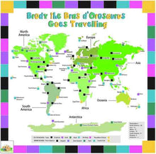 Load image into Gallery viewer, Brody the Bras d&#39;Orosaurus Goes Traveling Board Game FULLY Customized Edition